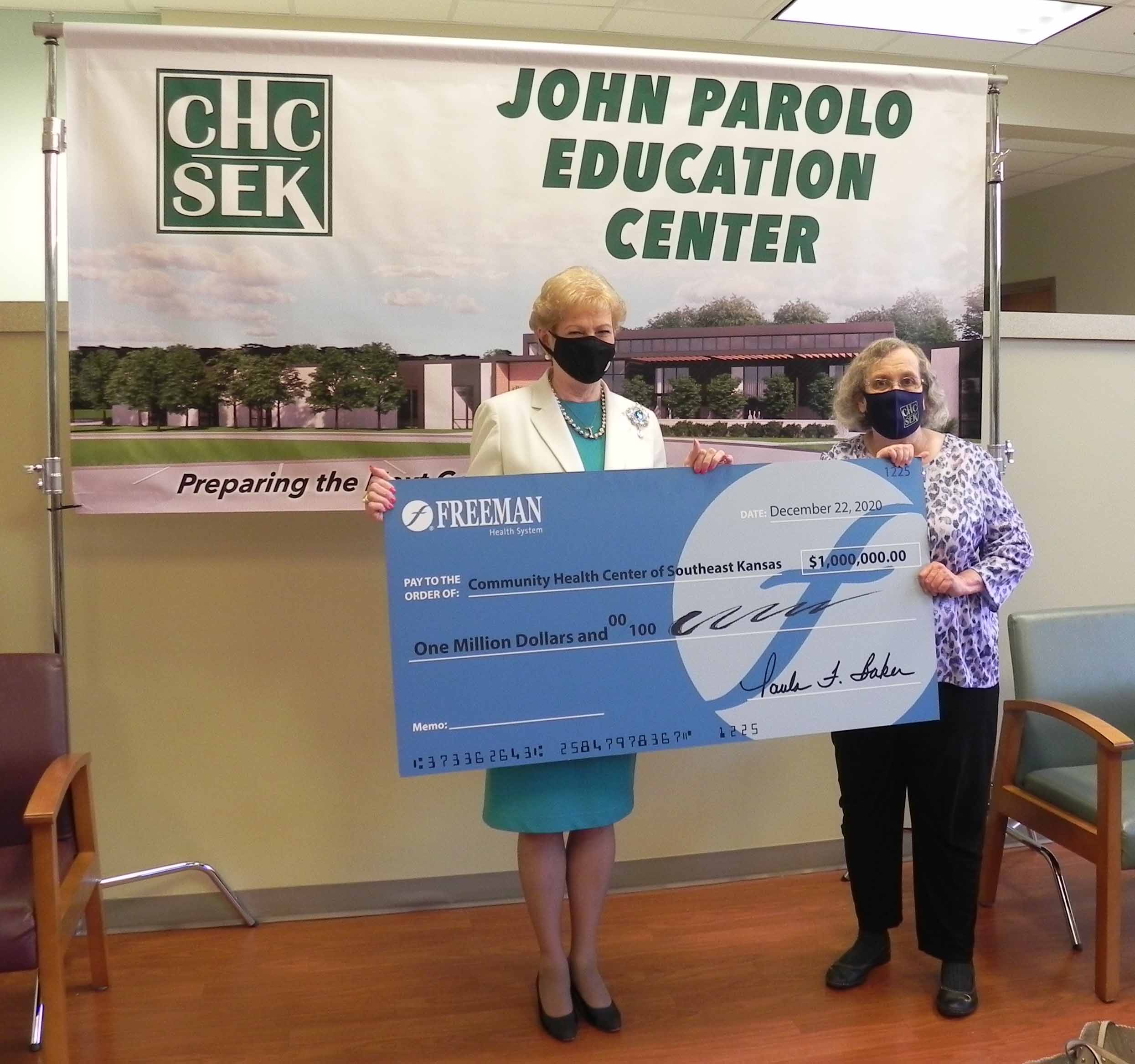 Freeman check presentation to CHC SEK