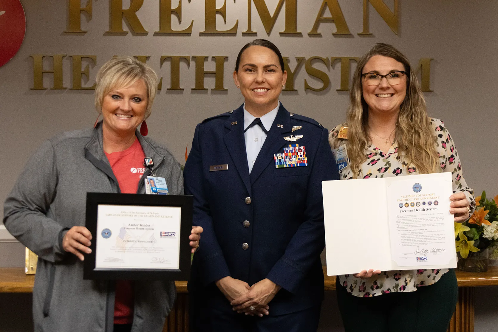 Freeman’s Amber Kinder Receives Coveted ‘Patriot’ Award